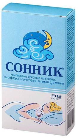 Фото Сонник, капсулы 0.3 г, 36 шт.