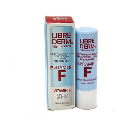 Фото Librederm Витамин F, гигиеническая помада восстанавливающая полужирная 4 г, 1 шт.