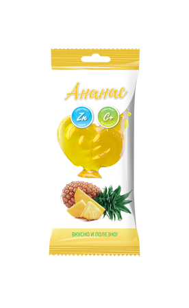 Фото Петушок, леденцовая карамель с Цинком и витамином С, со вкусом ананаса, 17 г
