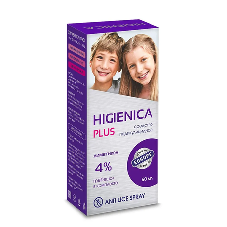 Фото Хигиеника Плюс, лосьон педикулицидный от вшей и гнид, 60 мл