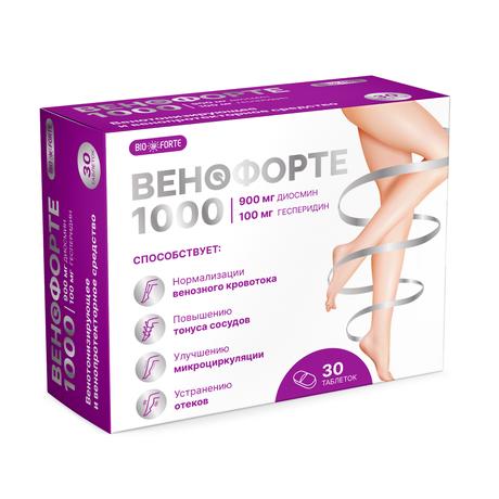 Фото Венофорте 1000 BioForte, Диосмин+Гесперидин 900+100, таблетки, 30 шт.