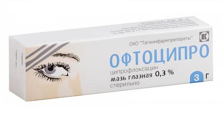 Фото Офтоципро, мазь глазная  0,3 % туба 3 г, 1 шт.