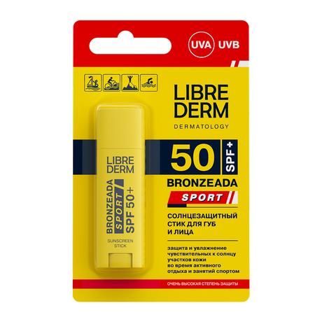 Фото Либридерм Бронзиада SPORT, солнцезащитный стик для губ и лица SPF 50+, 4.8 г