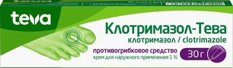 Фото Клотримазол-Тева, крем 1%, 30 г