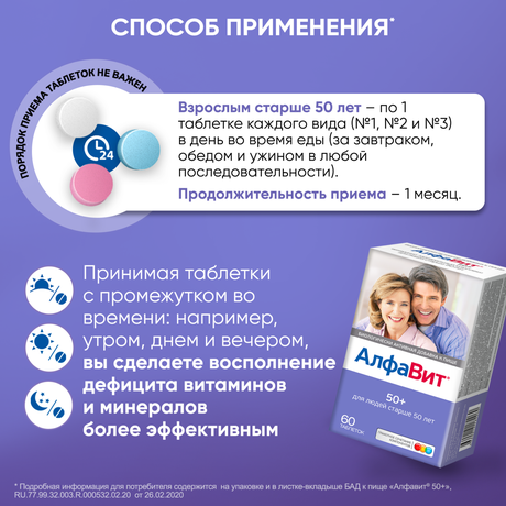 Фото Алфавит 50+, таблетки, 60 шт.