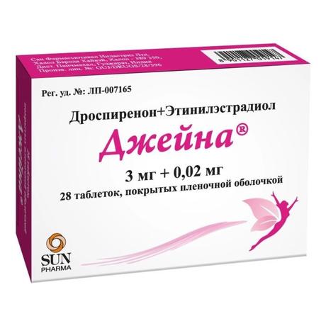 Фото Джейна, таблетки 3 мг +0,02 мг, 28 шт.