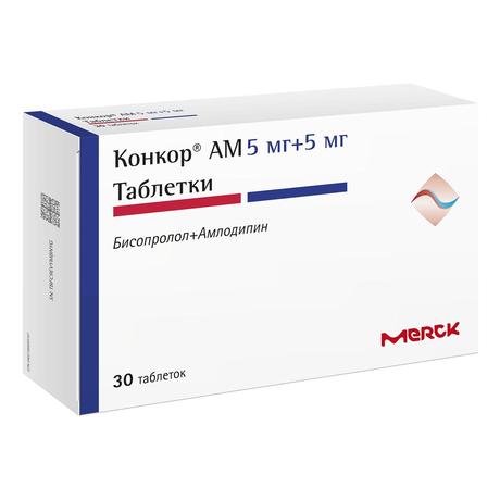 Фото Конкор АМ, таблетки 5 мг+5 мг, 30 шт.