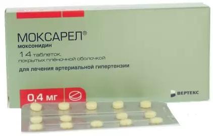 Фото Моксарел, таблетки покрыт. плен. об. 0,4 мг, 14 шт.
