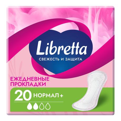 Фото Прокладки ежедневные Libretta Свежесть и защита Нормал+, 20 шт.