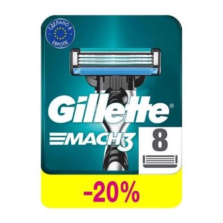 Фото Gillette Mach3 сменные кассеты, 8 шт.