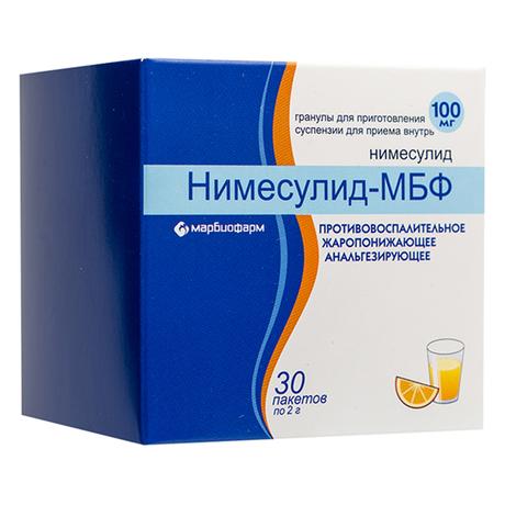 Фото Нимесулид-МБФ, гранулы 100 мг, пакетики 2 г, 30 шт.