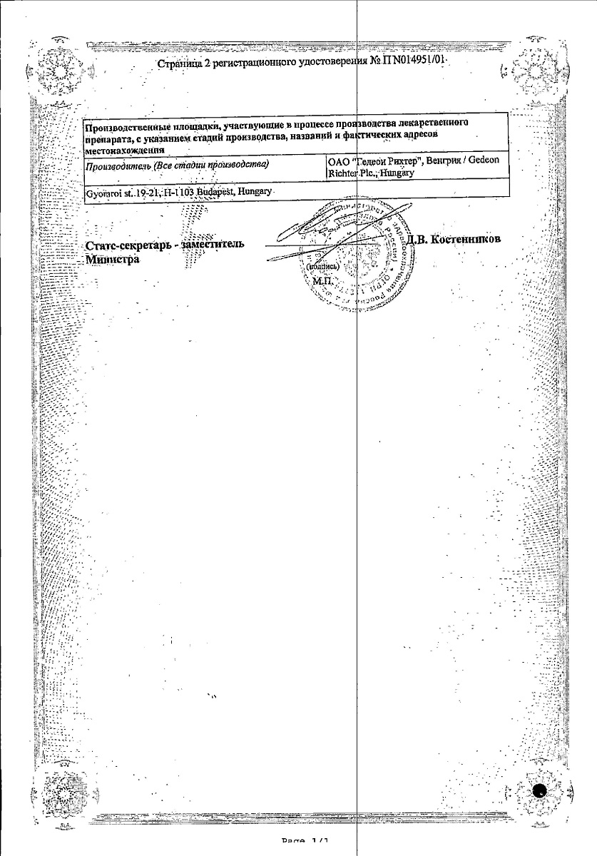 Сертификат на Мази от геморроя