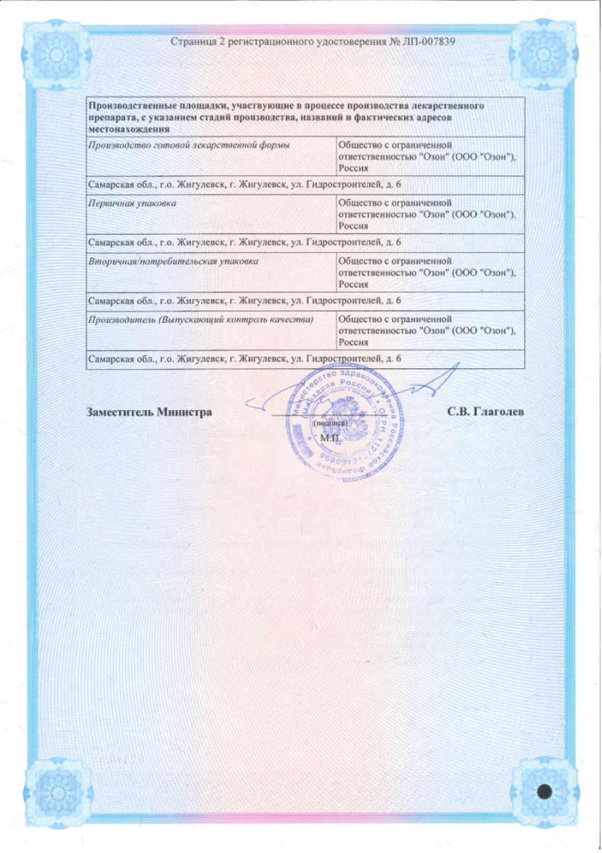Сертификат Вилдаглиптин Сертификат Вилдаглиптин