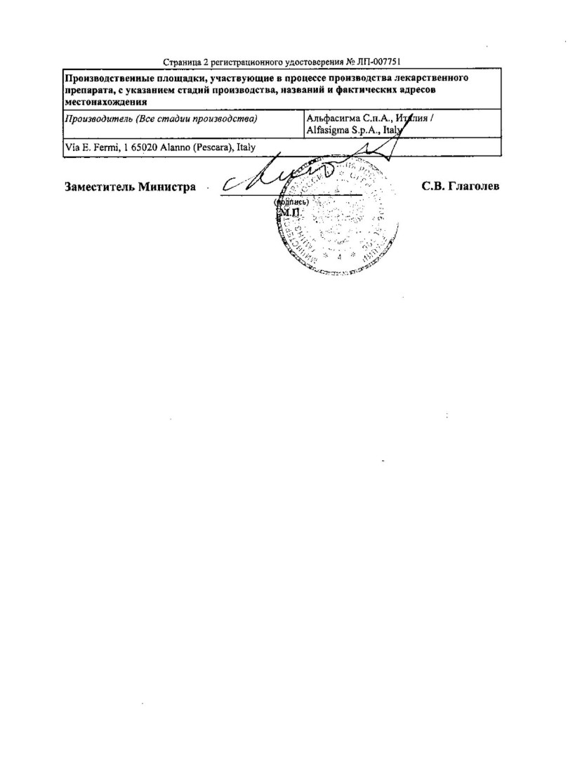 Сертификат Альфа Нормикс Форте, таблетки покрыт. плен. об. 550 мг, 14 шт.