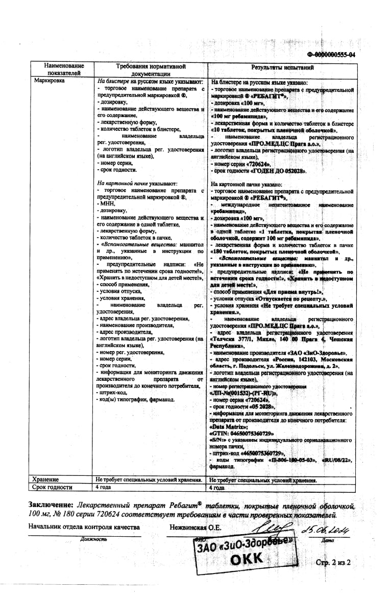 Сертификат Ребагит Сертификат Ребагит