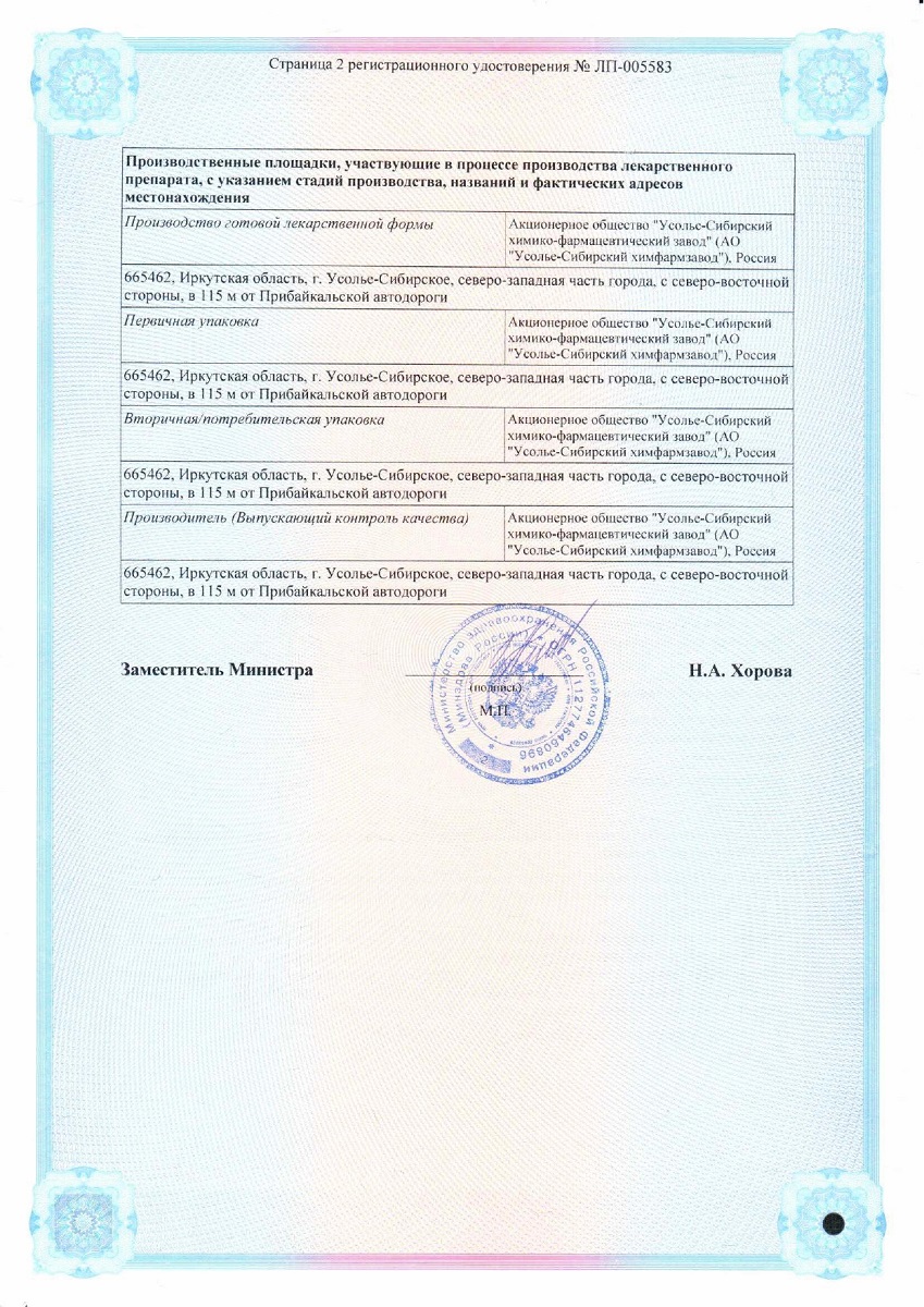 Сертификат Викасол