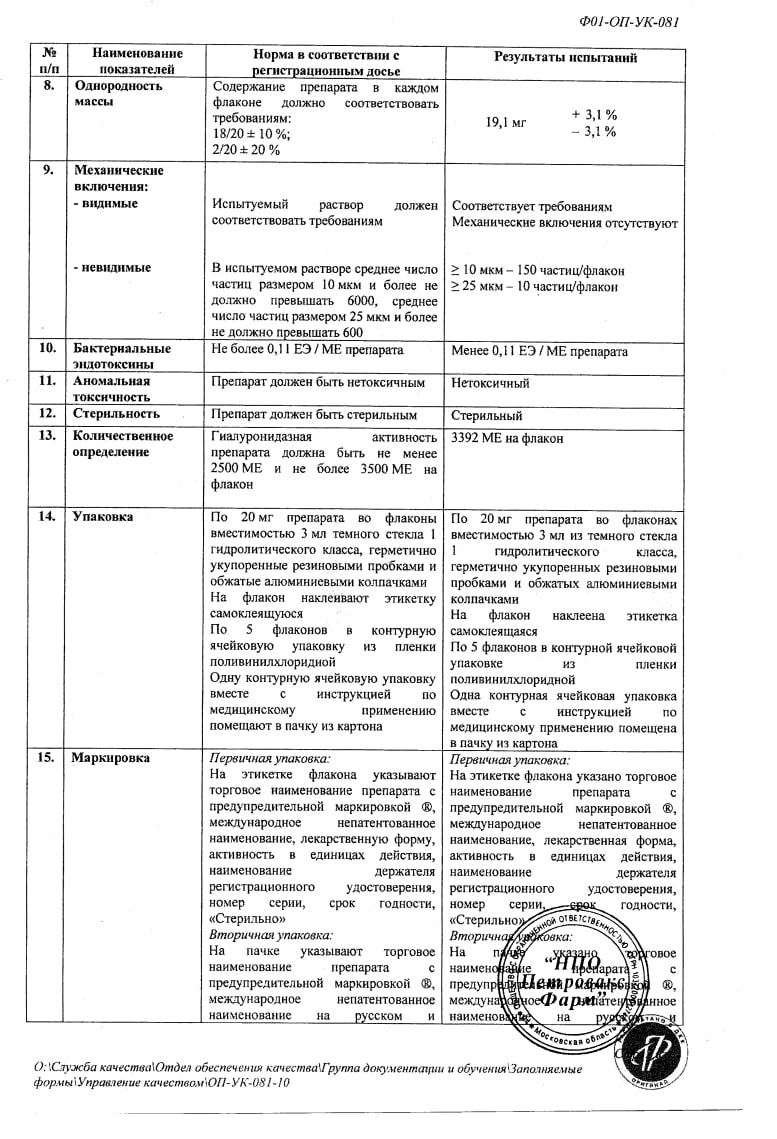 Сертификат Лонгидаза