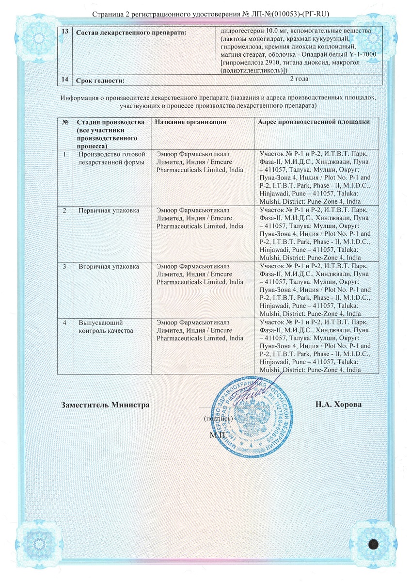 Сертификат Дидроменс