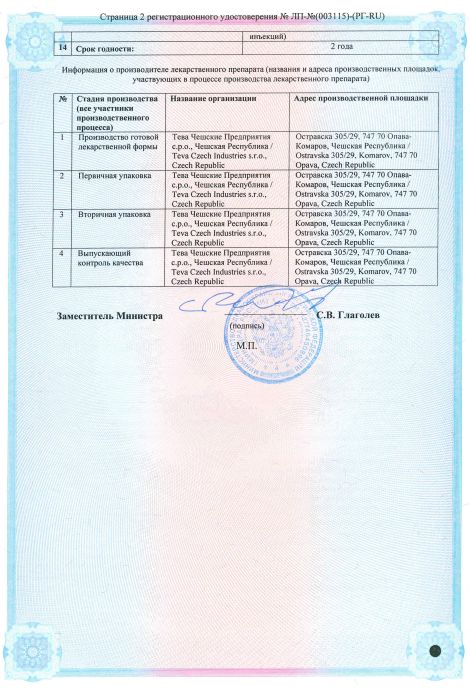 Сертификат Дезринит
