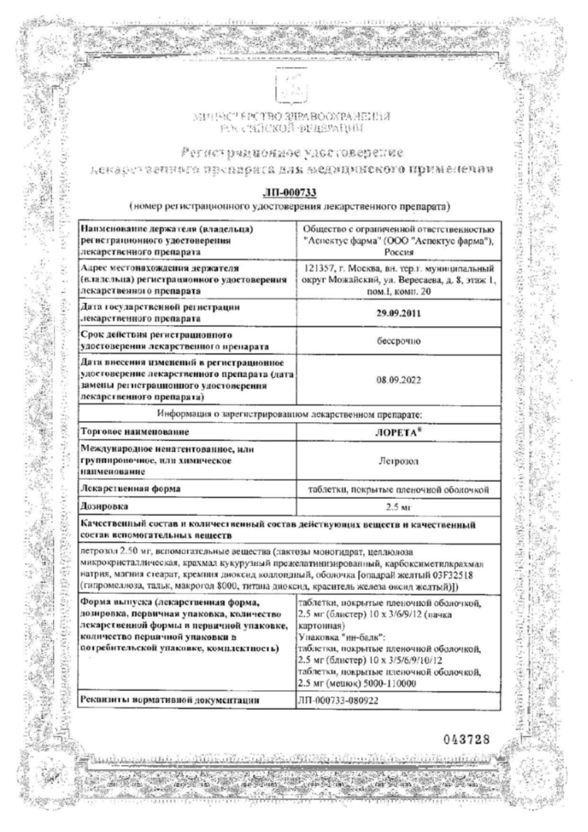 Сертификат Лорета Сертификат Лорета