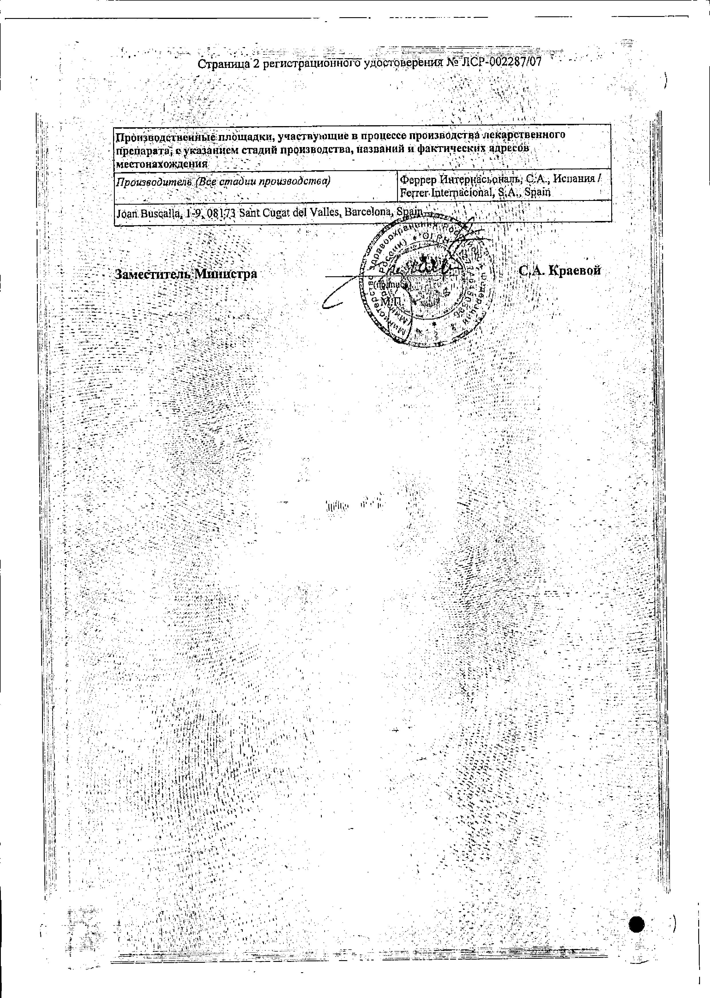 Сертификат на Ноотропные препараты
