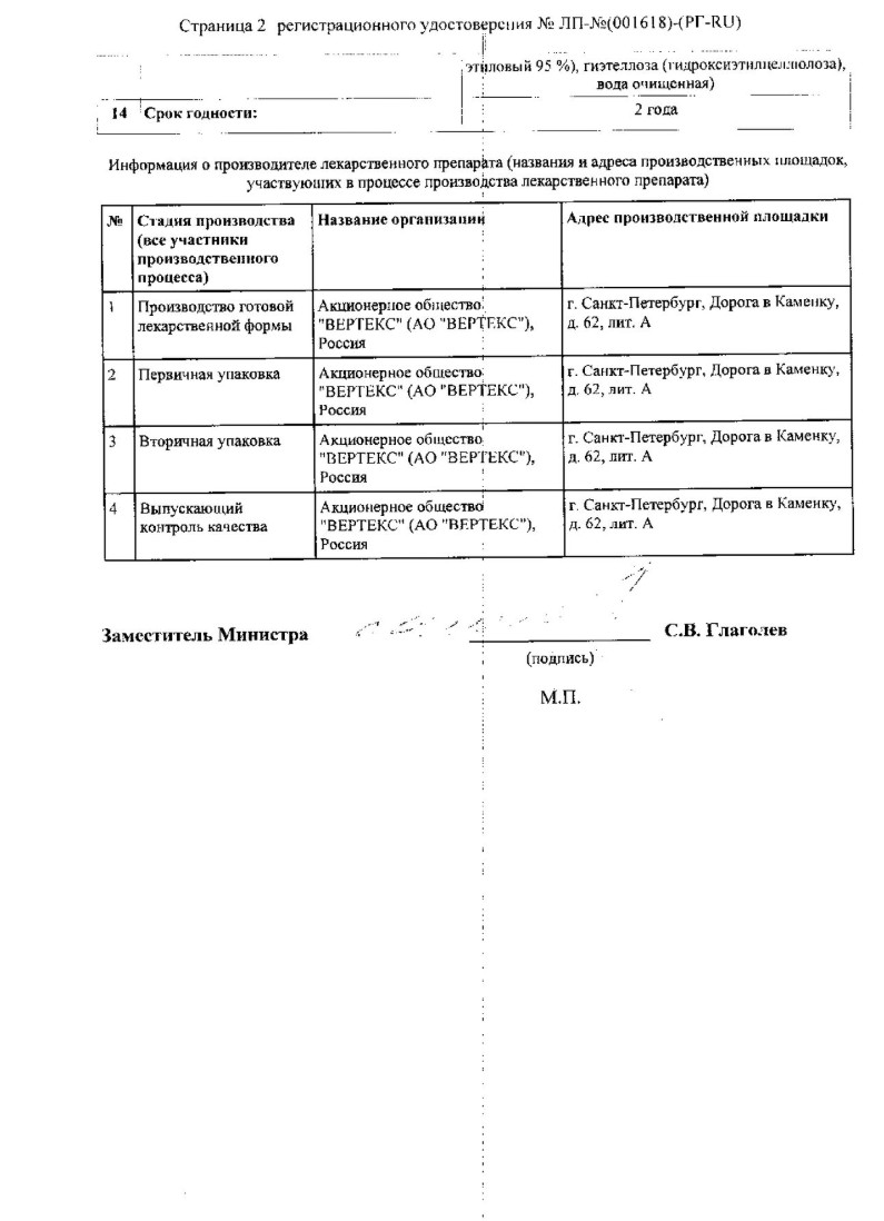 Сертификат на Ортофен, гель 5%, 100 г