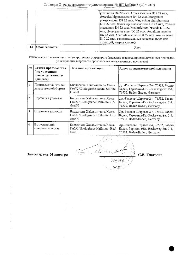 Сертификат Церебрум композитум Н Сертификат Церебрум композитум Н