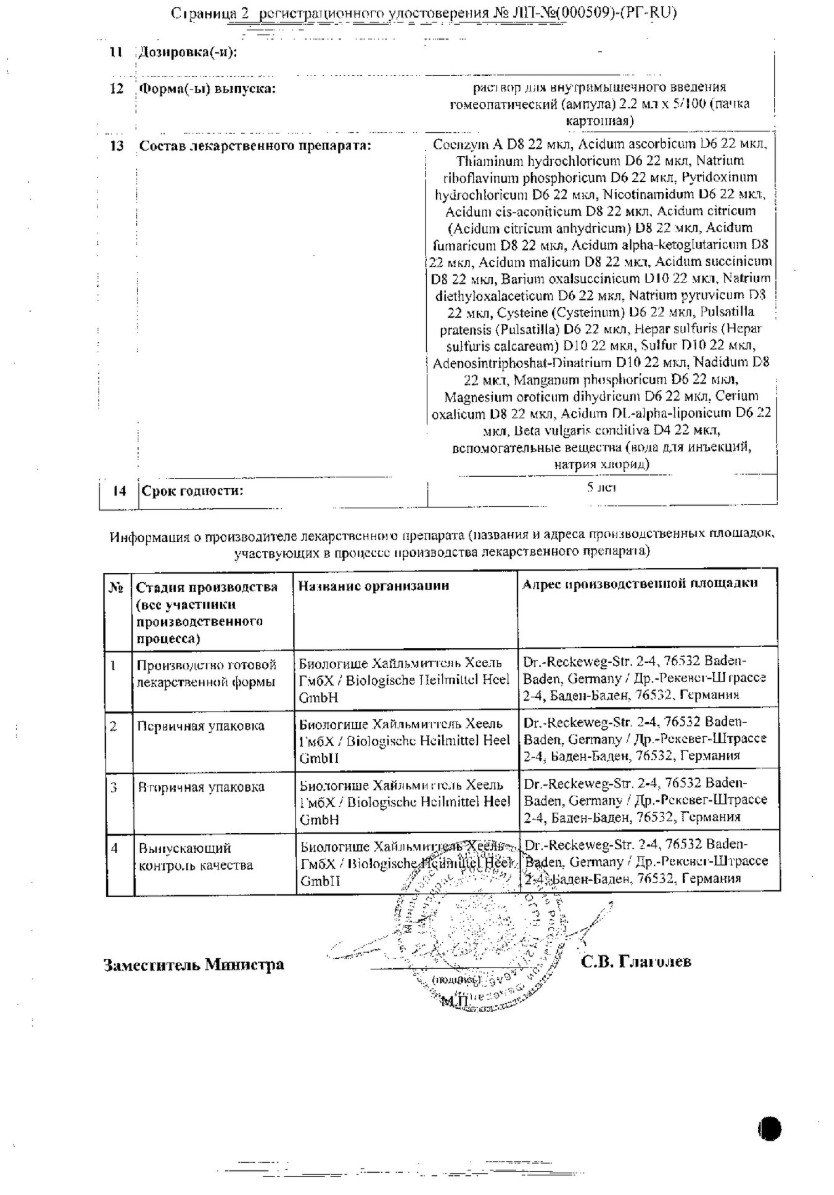Сертификат Коэнзим Композитум