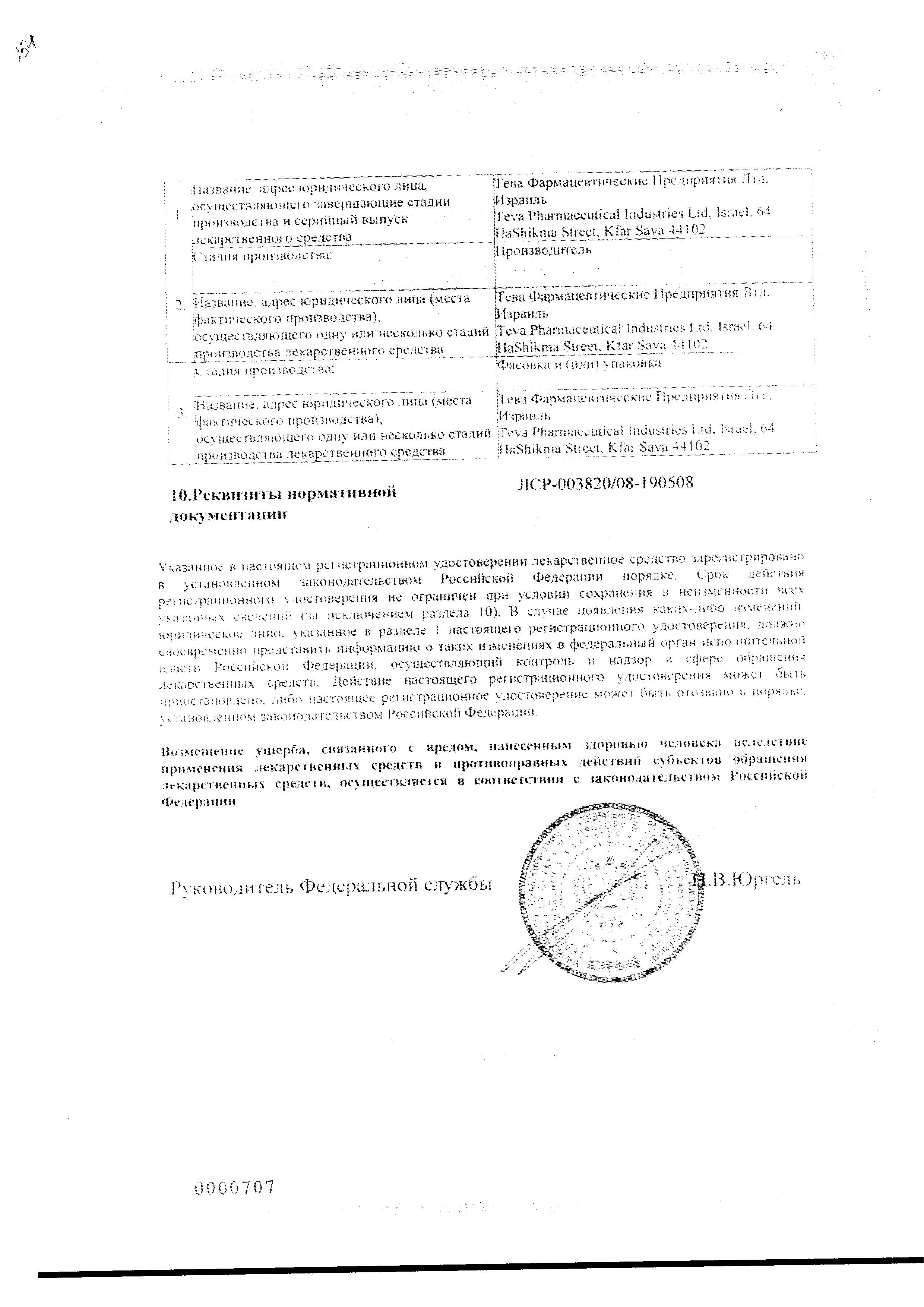 Сертификат Азилект Сертификат Азилект