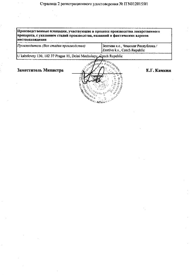 Сертификат Хлорпротиксен Сертификат Хлорпротиксен