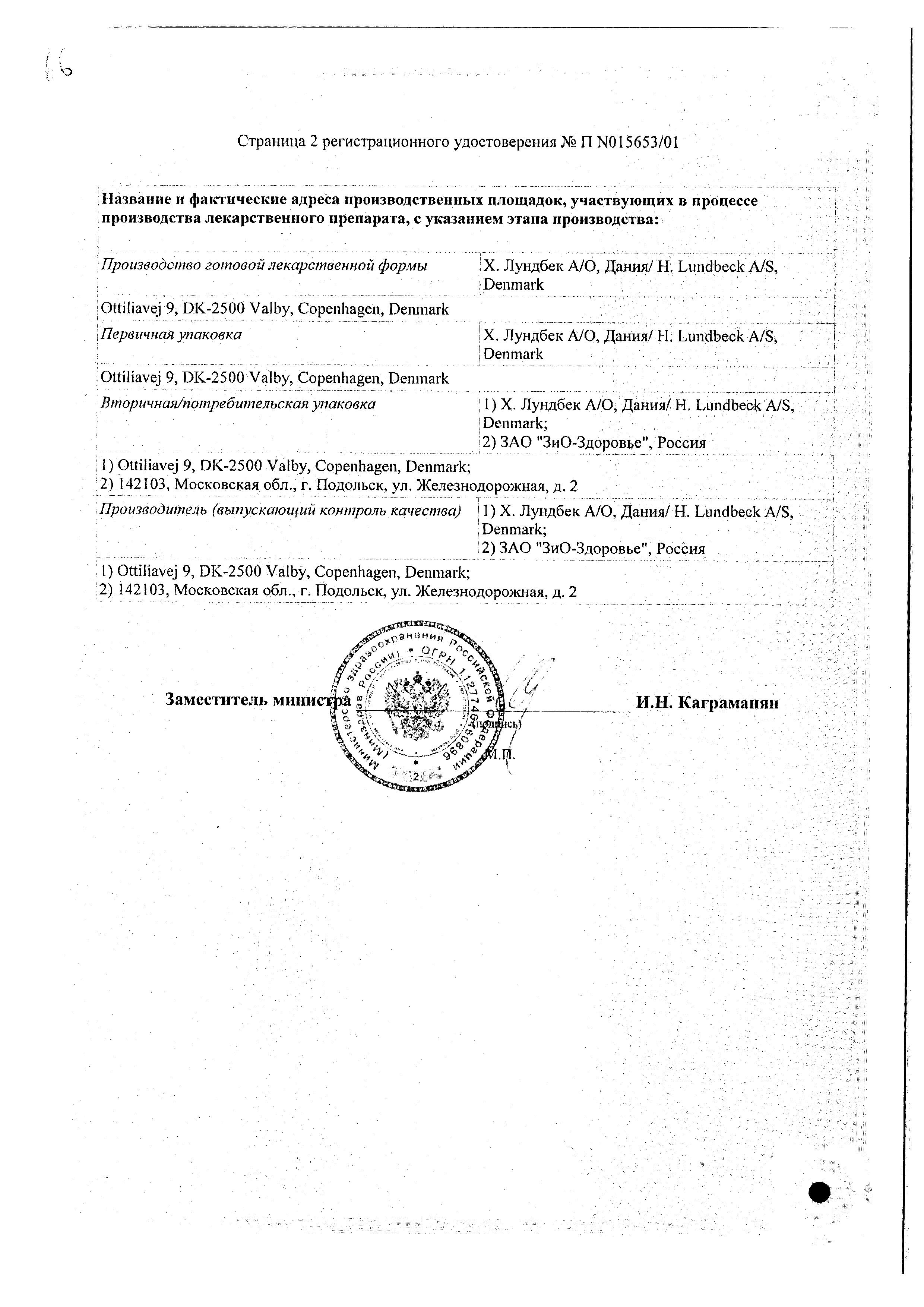 Сертификат Ципралекс Сертификат Ципралекс