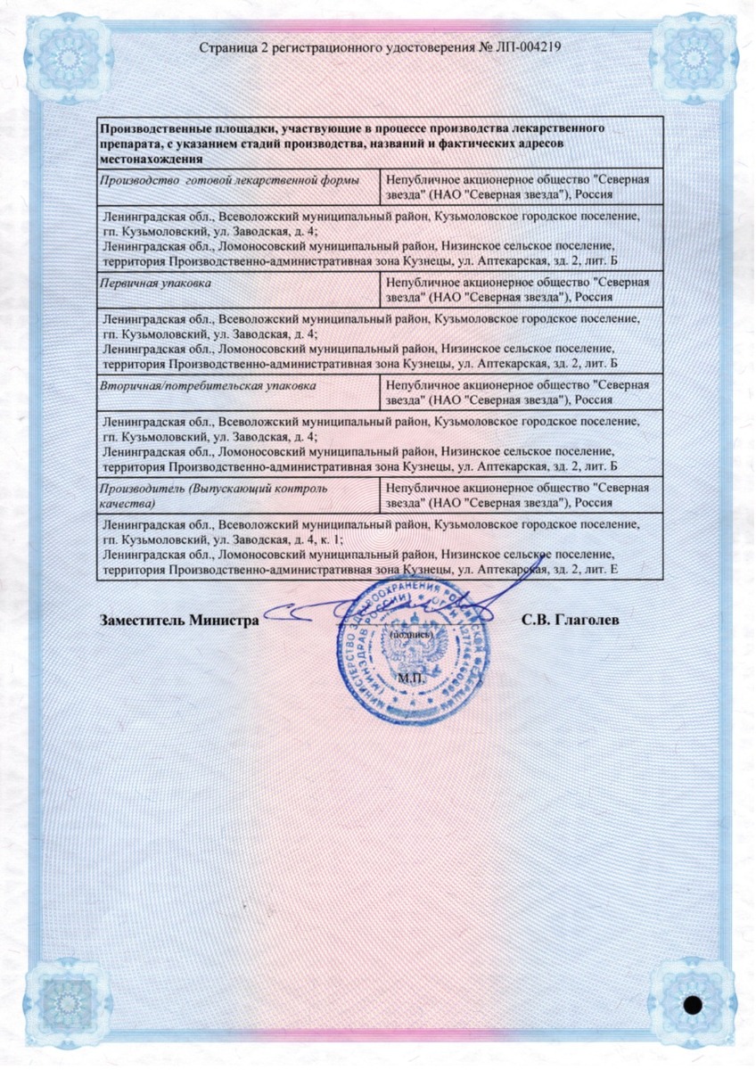 Сертификат на Валсартан СЗ, таблетки 160 мг, 60 шт.