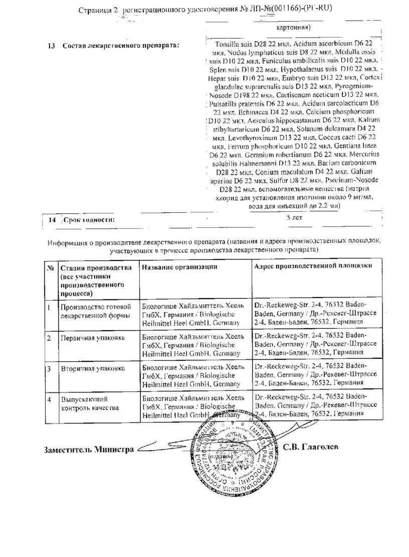 Сертификат Тонзилла Композитум Сертификат Тонзилла Композитум