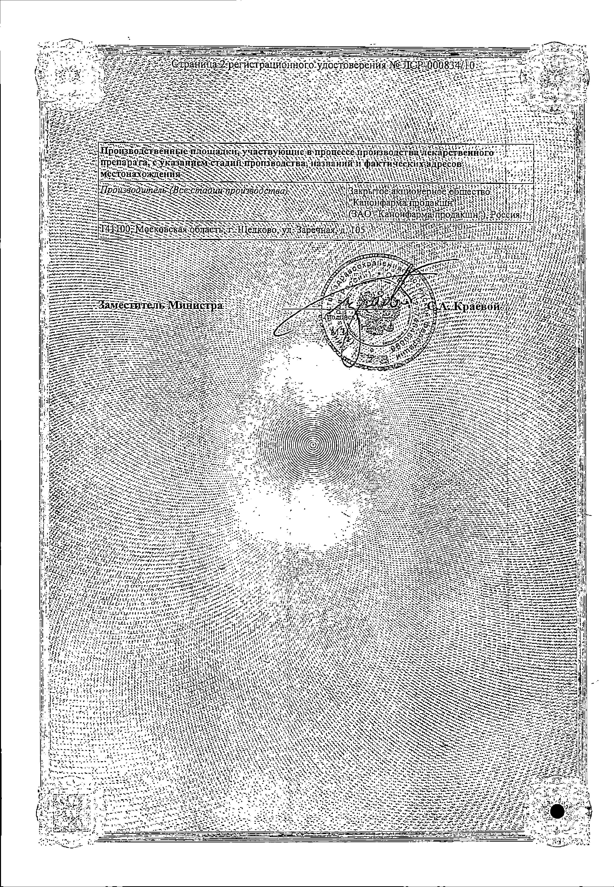 Сертификат Фозинап Сертификат Фозинап