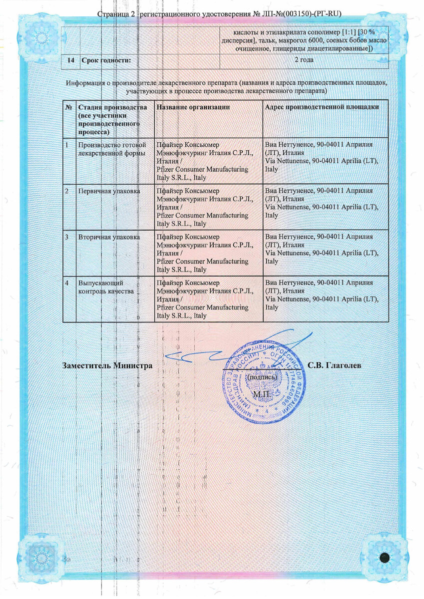 Сертификат Бифиформ