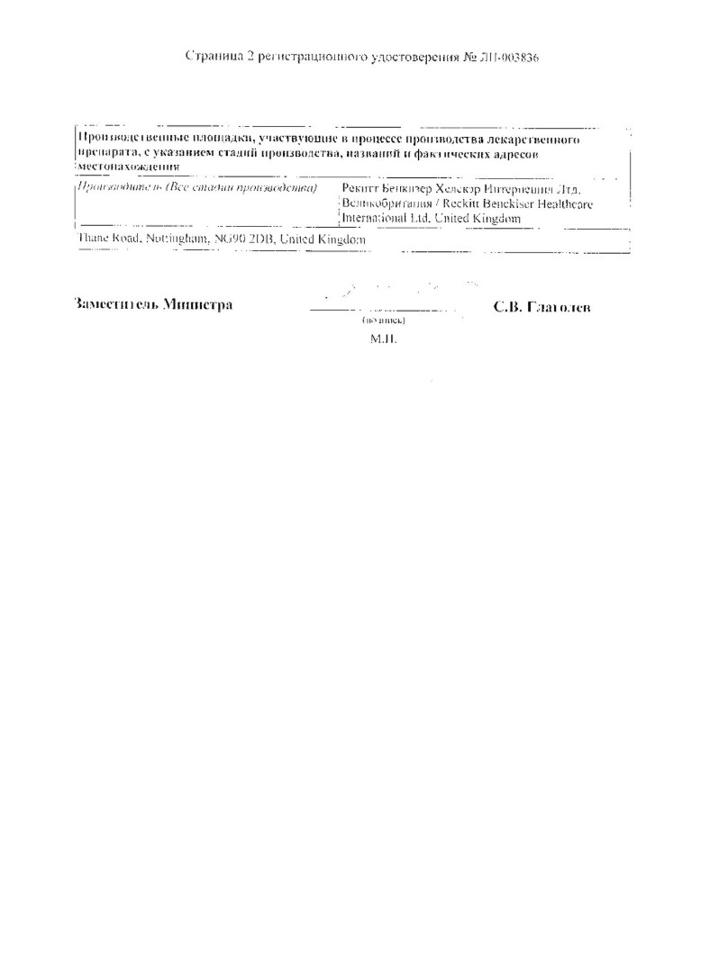 Сертификат на Нурофен Интенсив, таблетки покрыт. плен. об. 200 мг+500 мг, 6 шт.