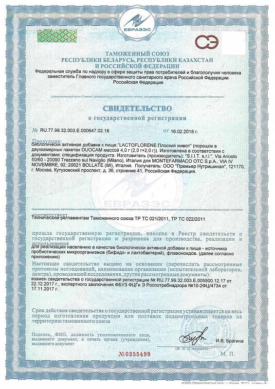 Сертификат на Метеоризм, вздутие
