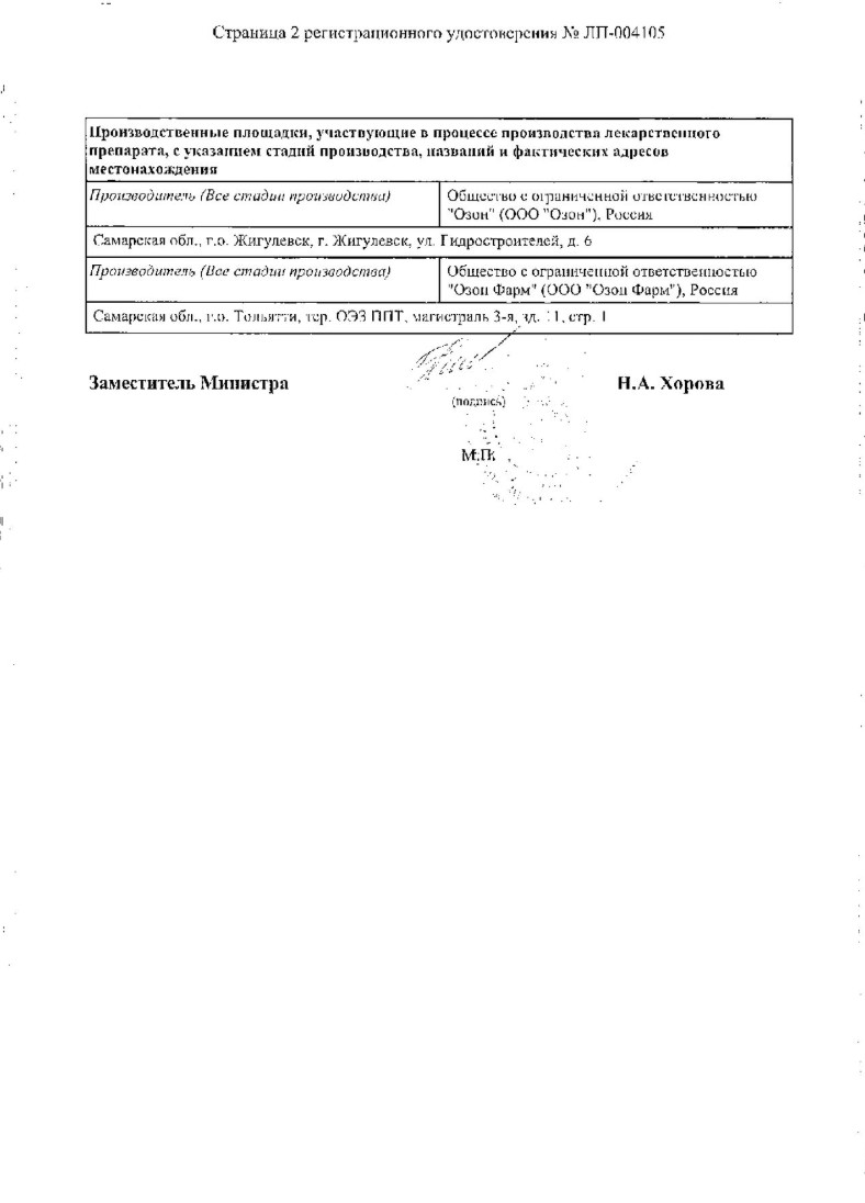 Сертификат на Мемантин таблетки, покрытые пленочной оболочкой 10 мг, 90 шт.