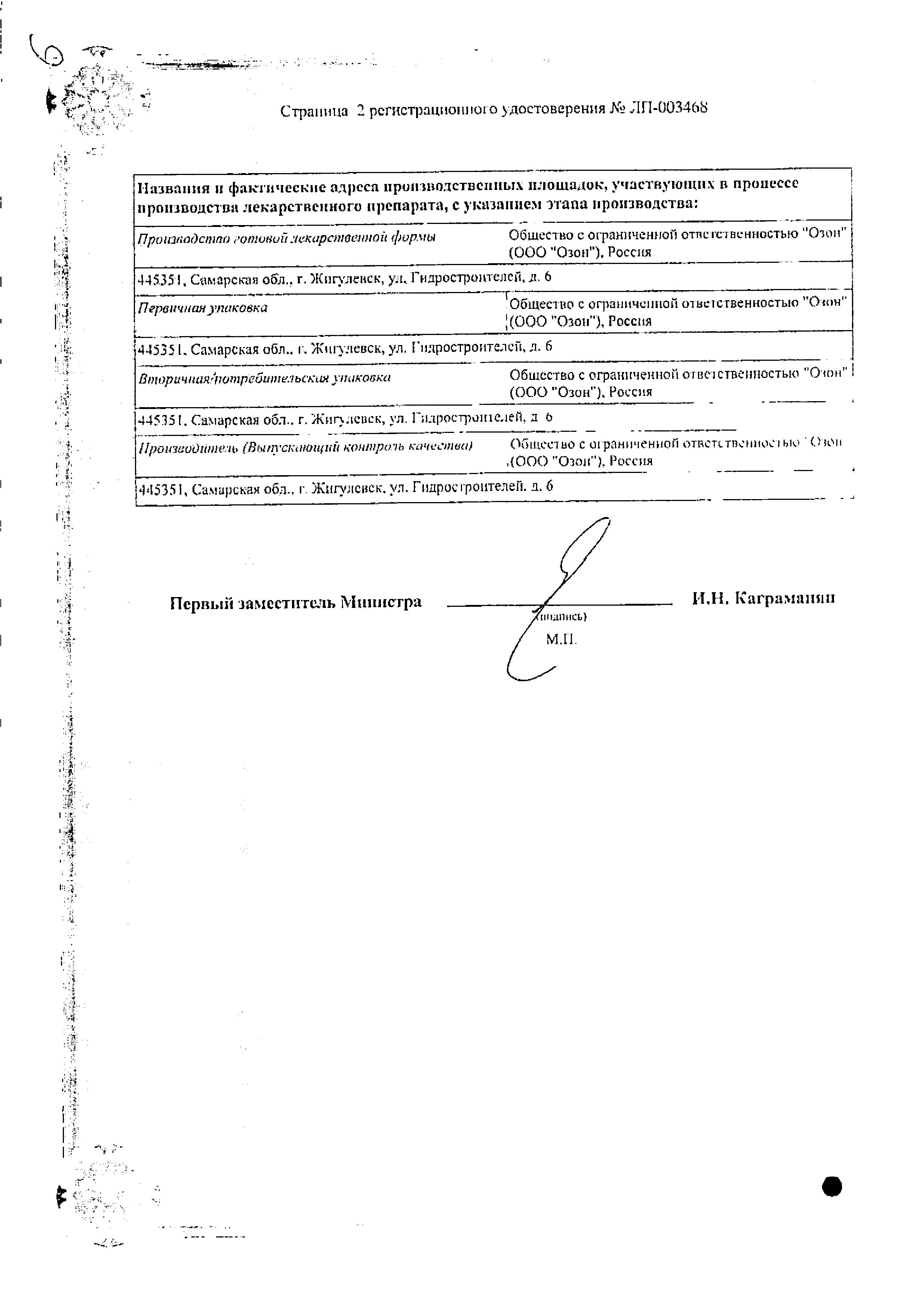 Сертификат Дипиридамол Сертификат Дипиридамол