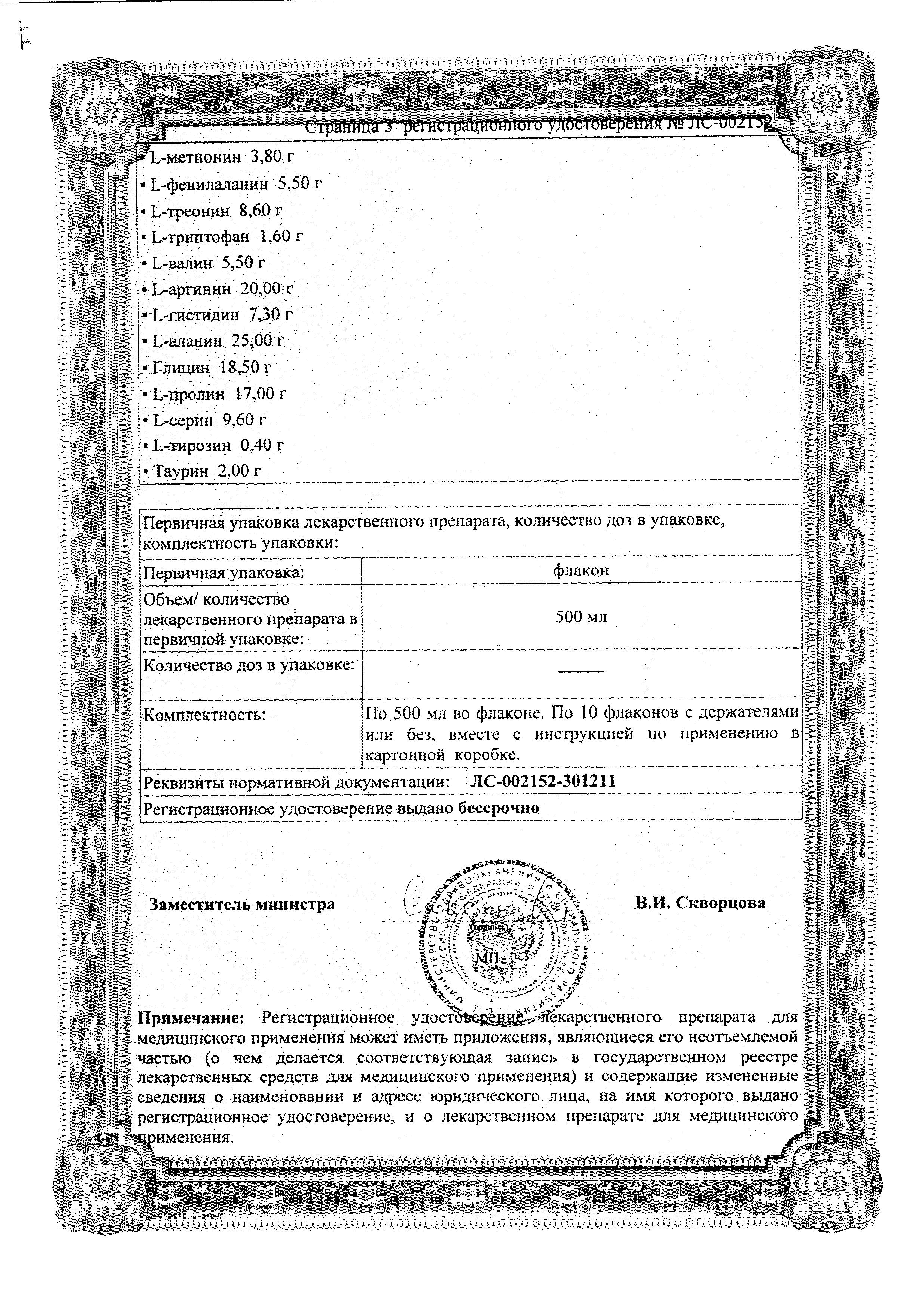 Сертификат Аминовен