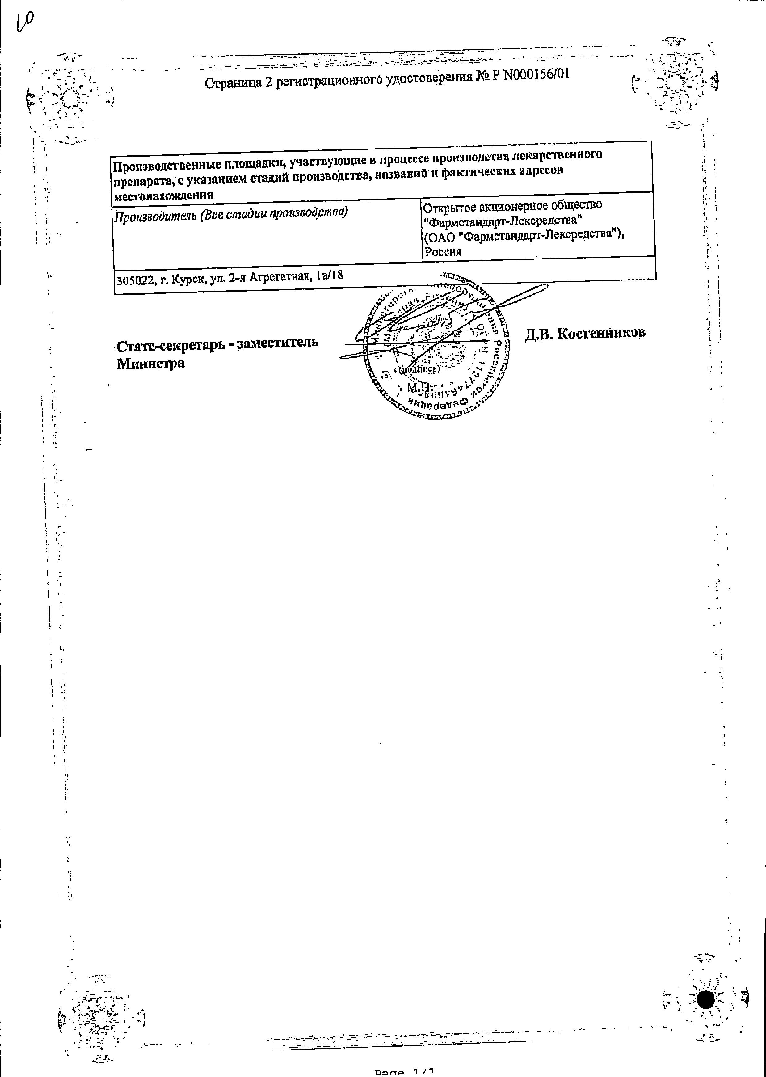 Сертификат Рениприл Сертификат Рениприл