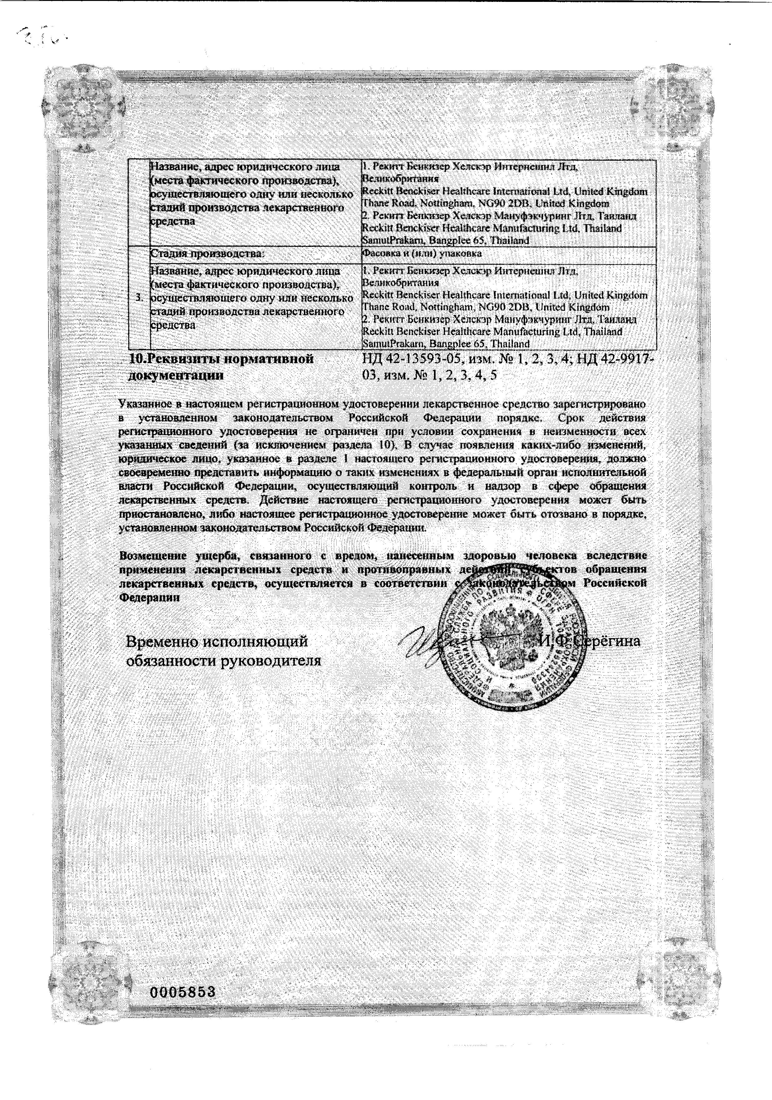 Сертификат на Боль в горле