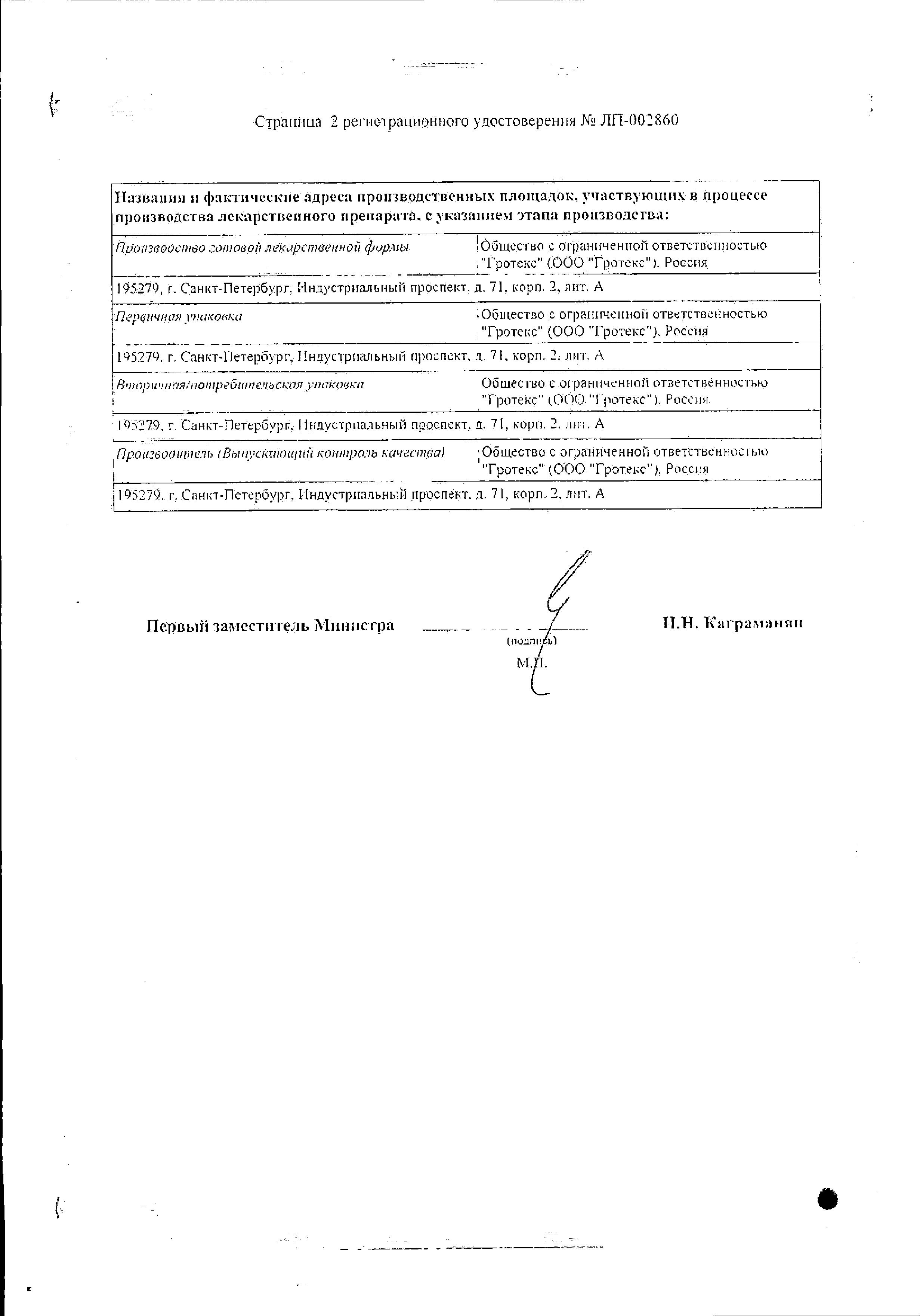 Сертификат Магния сульфат
