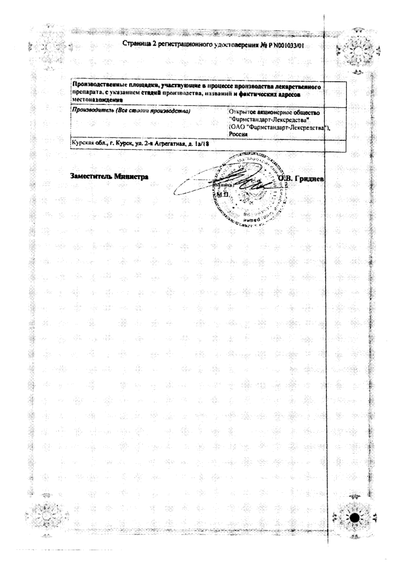 Сертификат на Противодиарейные препараты