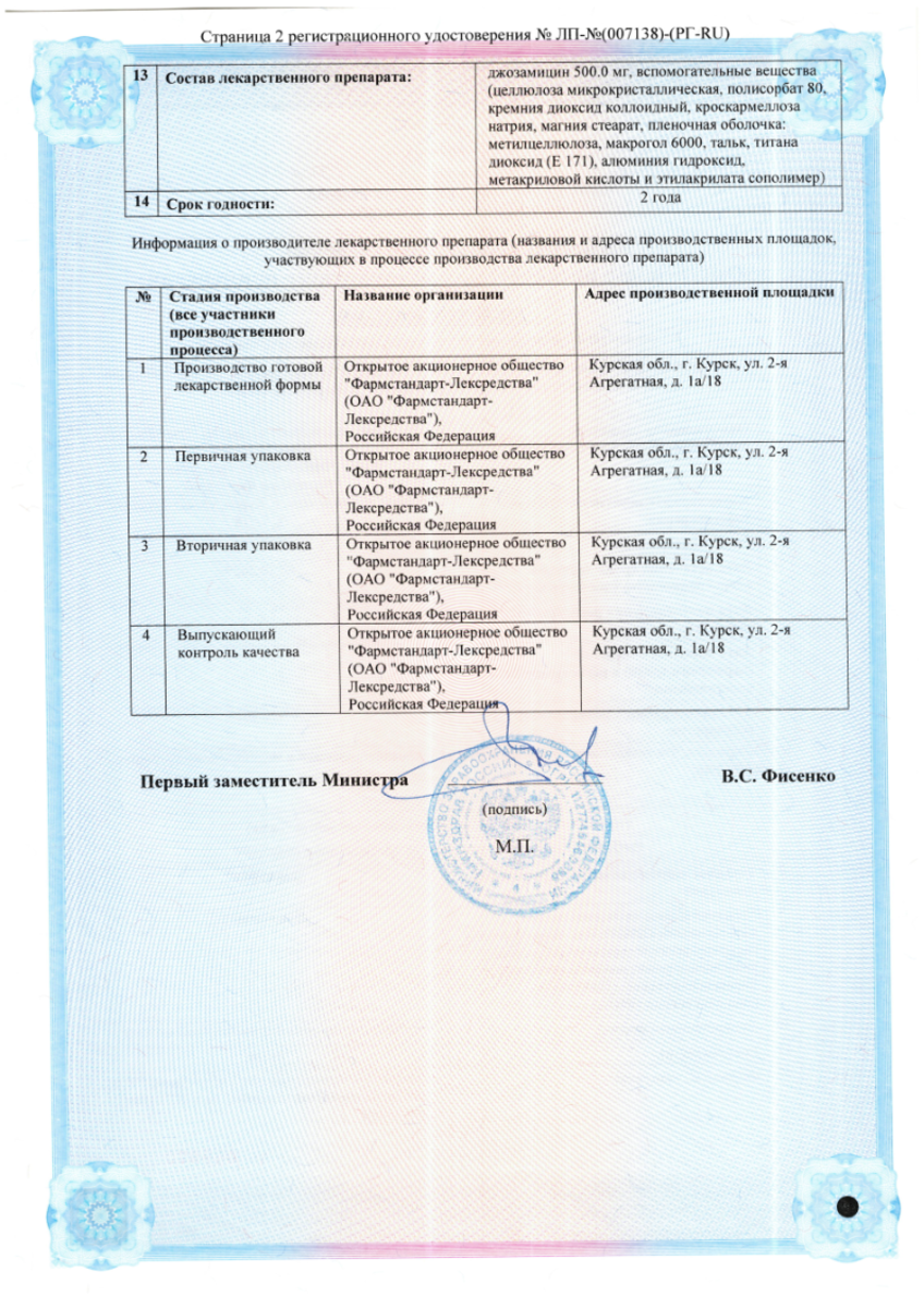 Сертификат Джозафен Сертификат Джозафен