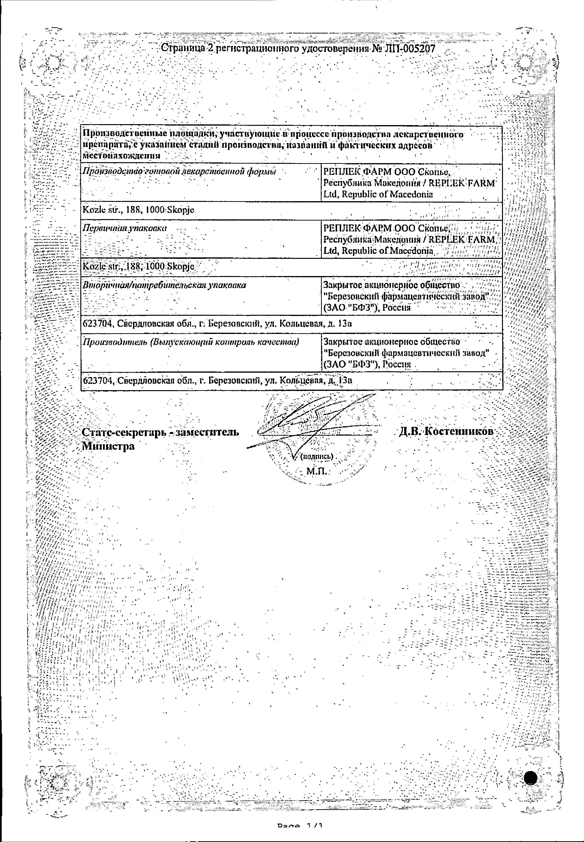 Сертификат на Дыхательная система