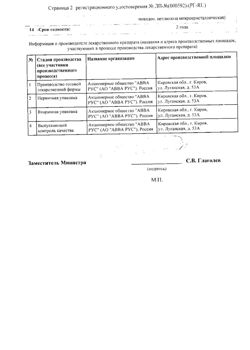Сертификат на Нимесулид, таблетки 100 мг, 30 шт. (АВВА РУС)