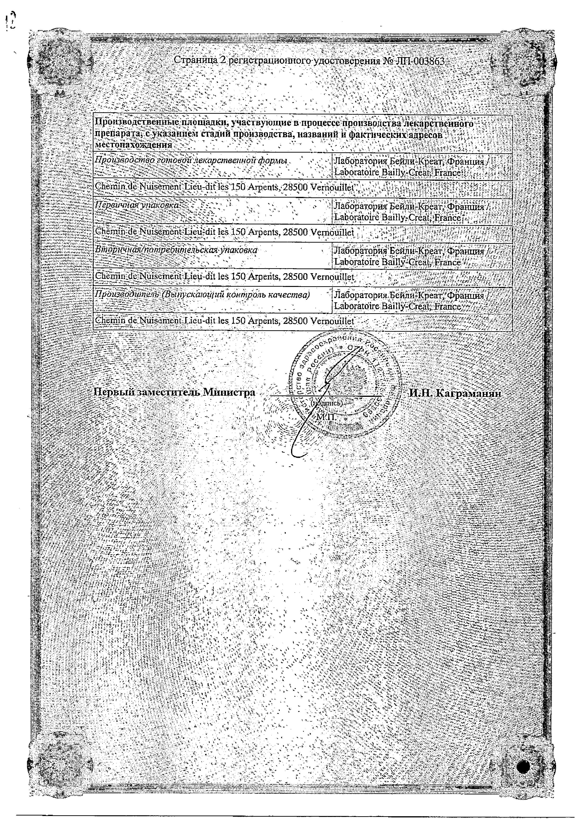 Сертификат Секнидокс Сертификат Секнидокс