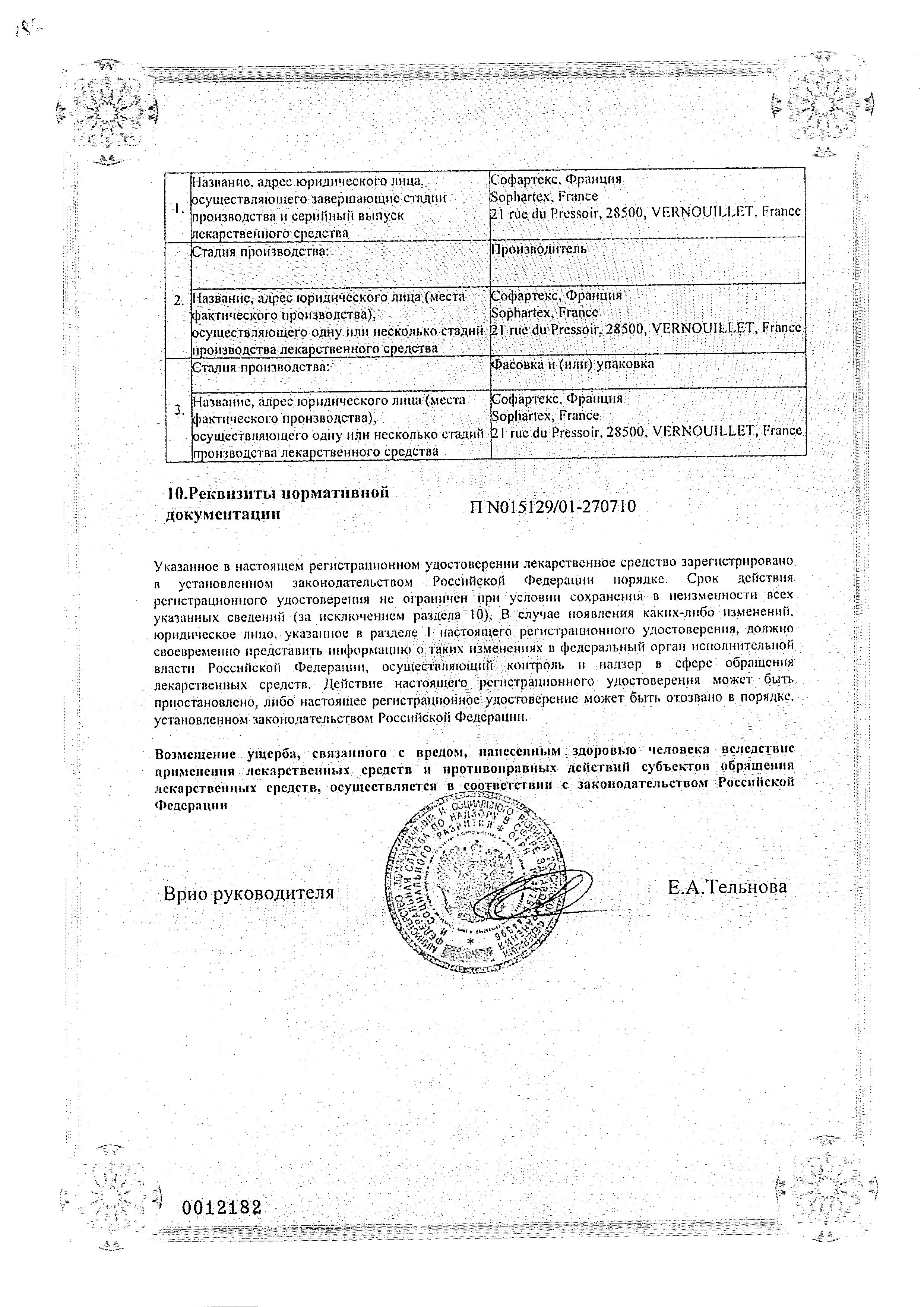Сертификат Тержинан Сертификат Тержинан