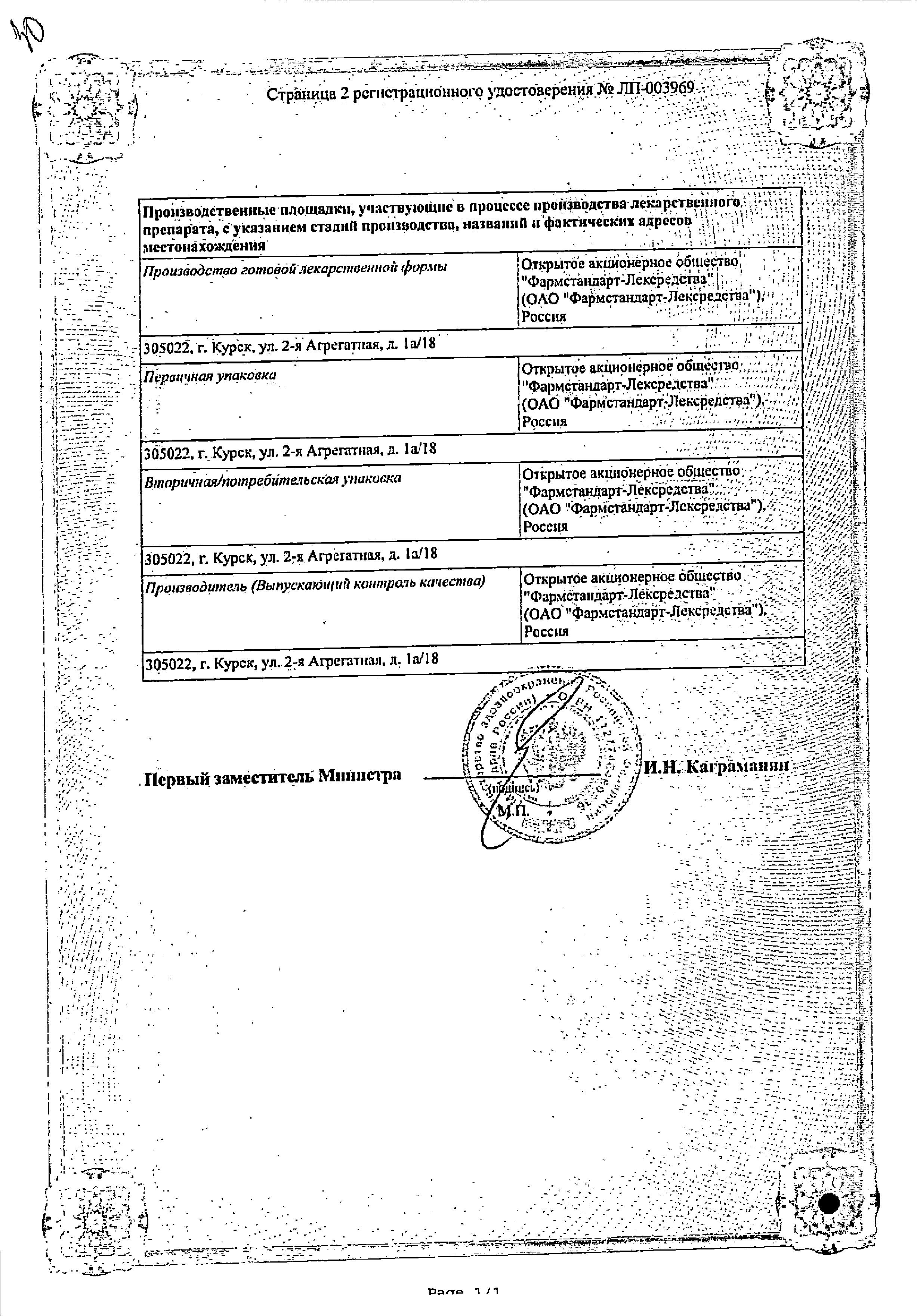 Сертификат на Корвалол Фито, таблетки 1,16 мг+28 мг+16,4 мг, 20 шт.